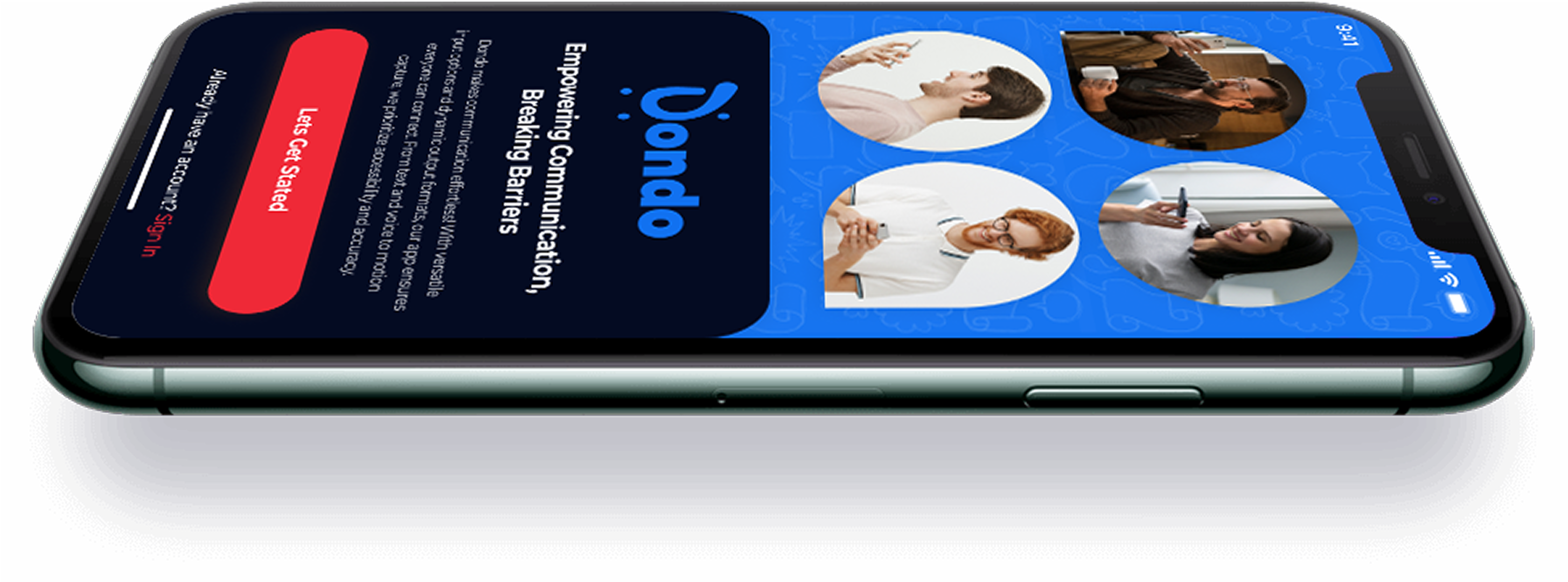 Dondo app on smartphone - Empowering Communication, Breaking Barriers